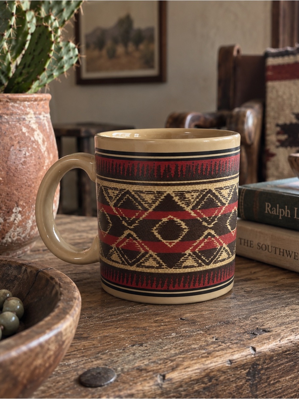 RALPH LAUREN Chaps vintage 10oz coffee mug cup southwestern aztec tea